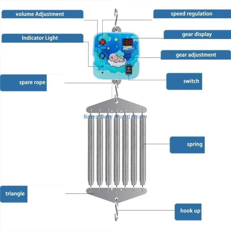 B2QD Cradles Cradles Motor سهلة استخدام وحدة تحكم Cradles الكهربائية للنوم المهدئ