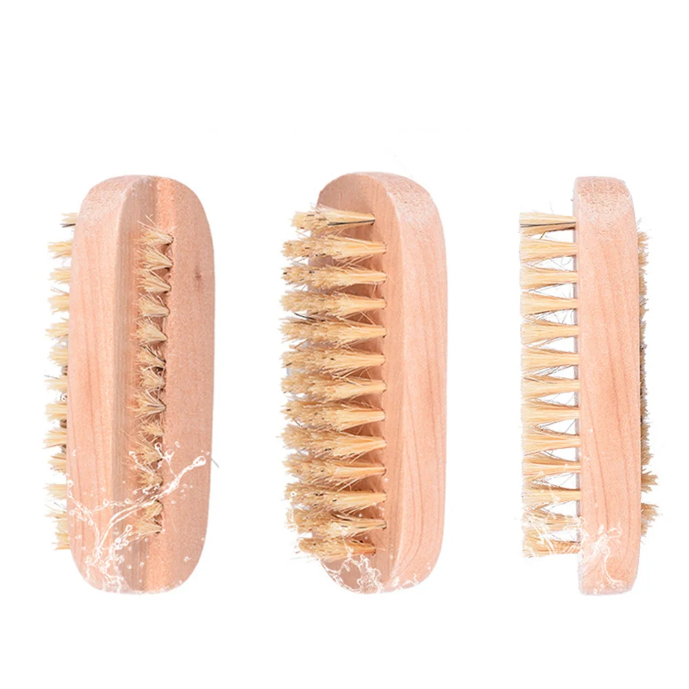 

2 шт., массажная щетка для ногтей, деревянная двухсторонняя спа-душ, ванна для тела, отшелушивающий скруббер для душа, инструмент, щетка для купания