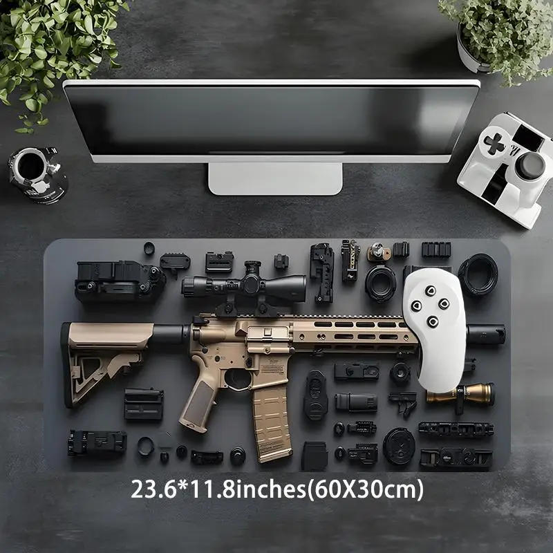 CIFbuy Tactical Rifle & Gun Assembly Tools Display Large Gaming Mouse Pad, Stylish Non-Slip Rubber Desk Protector, Multi-Size
