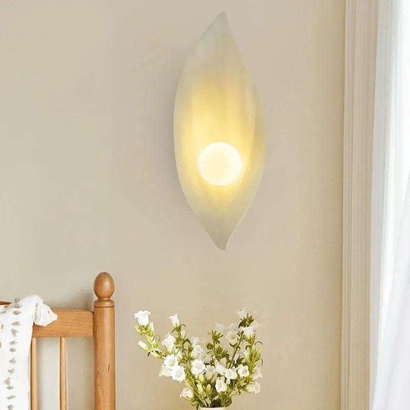 

Originality Leaf Modeling Glass Lampshade Wall Lights Modern Country Style Restaurant Homestay Room LED Decoration Wall Lights