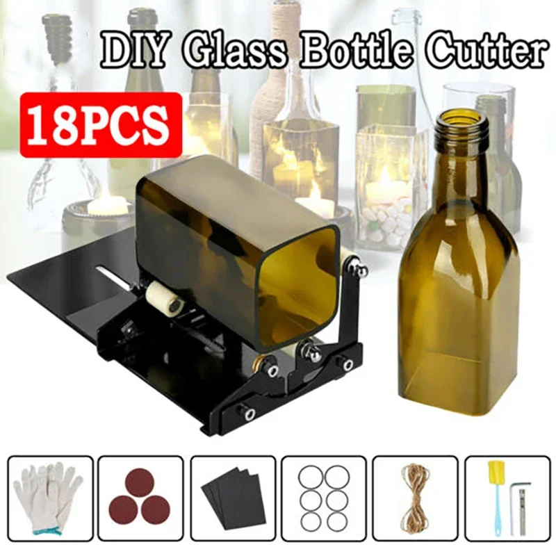 Cutter Glass Bottle Cutting Tool Square and Round Wine Beer Glass Sculptures DIY Machine