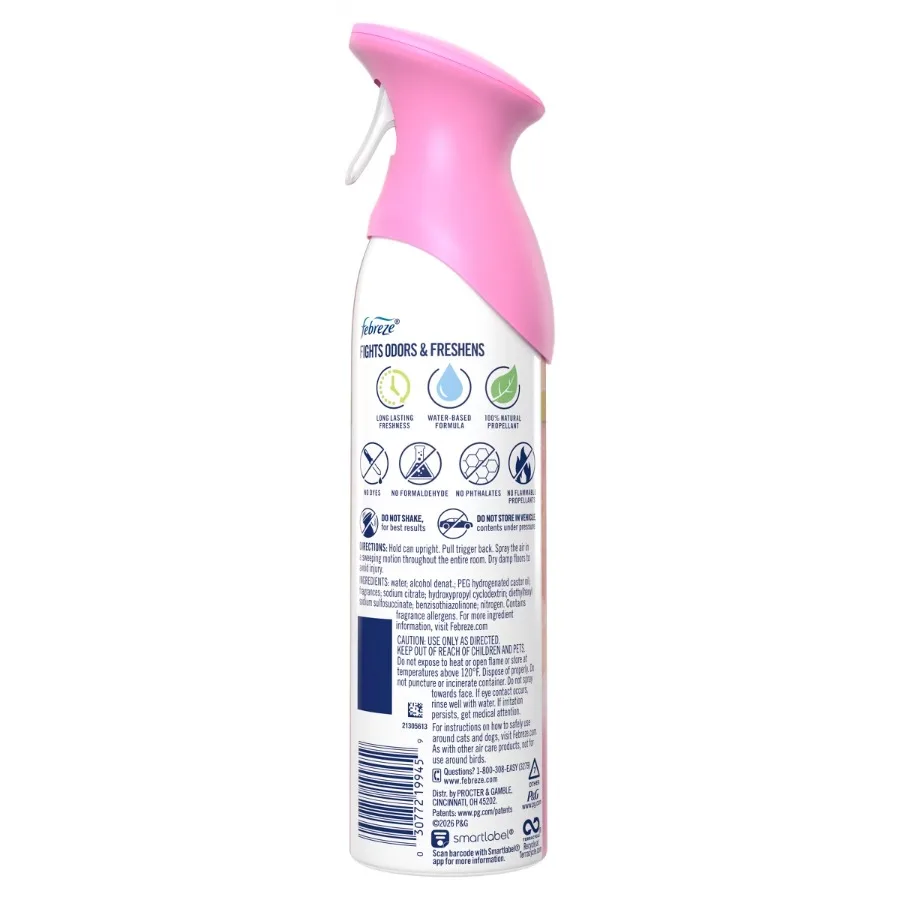 8.1oz Pink Rose Petals Air Mist Odor‑Fighting Air Freshener, Dye‑Free Phthalate‑Free Household Indoor Fragrance Spray