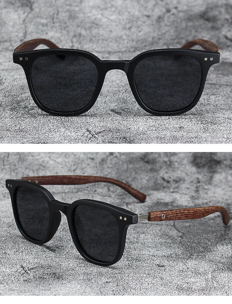 Neue Ankunft Männer Vintage Holzrahmen Sonnenbrille Klassische Marke Sonnenbrille Beschichtung Objektiv Fahren Brillen für Männer/frauen – Detail 6