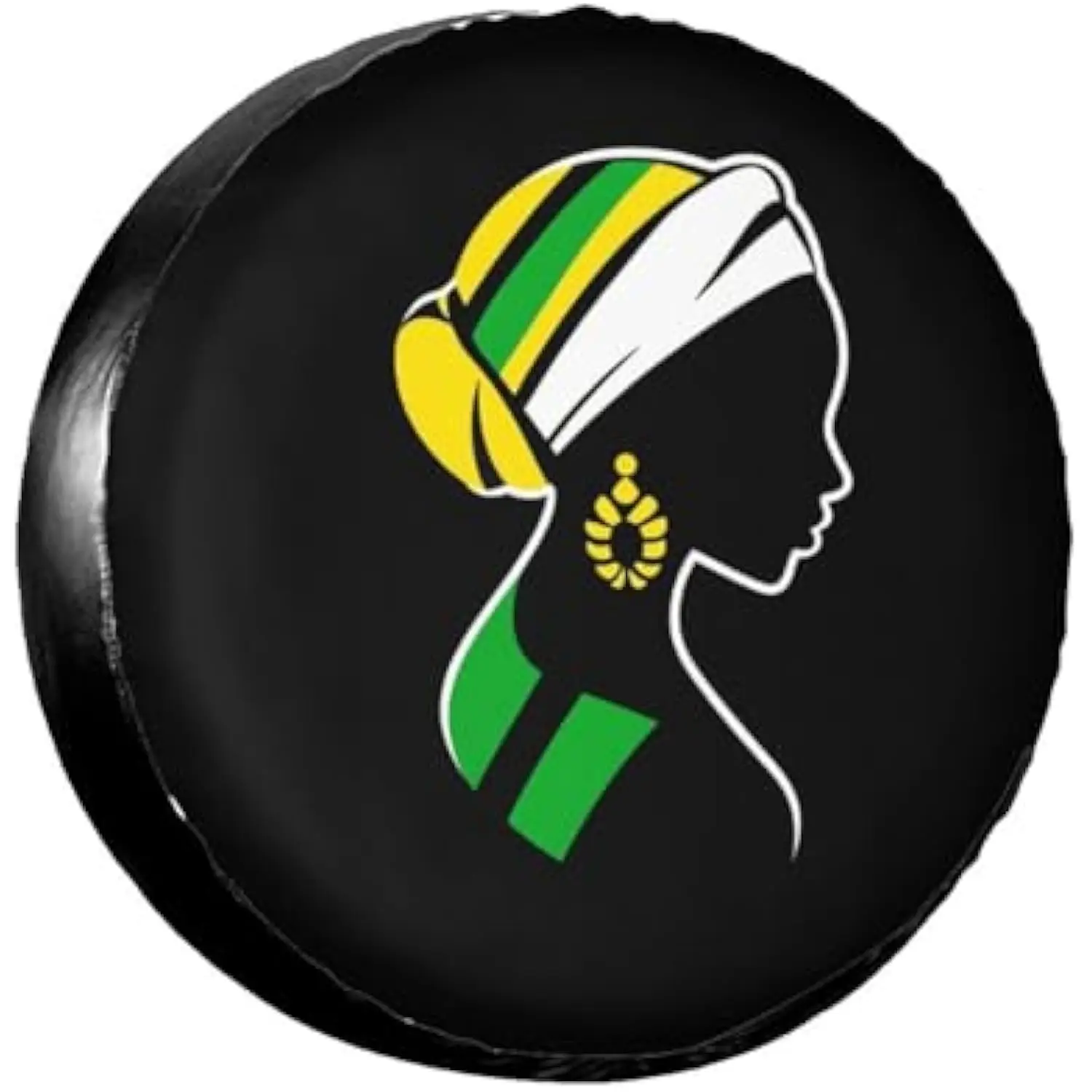 

Jamaican Pride Woman Silhouette Spare Tire Cover Waterproof Universal SUV Truck Protector