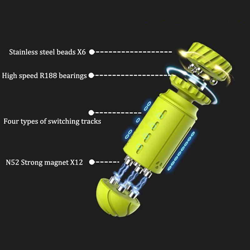 Magnetic Push Slider EDC Fidget Toy, Mechanical Fidget Spinner Stress Relief Sensory Anti Anxiety Toy for Adults