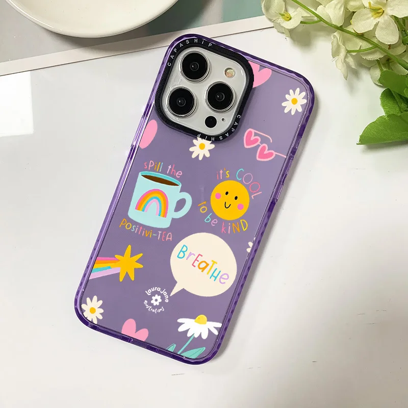 Case For Iphone 11 14 15 Pro Max Cute Cartoon Smile Coffee Silicone Soft Funda 12 13 Pro 6 7 8 Plus X XR XS Anti-fall Cover