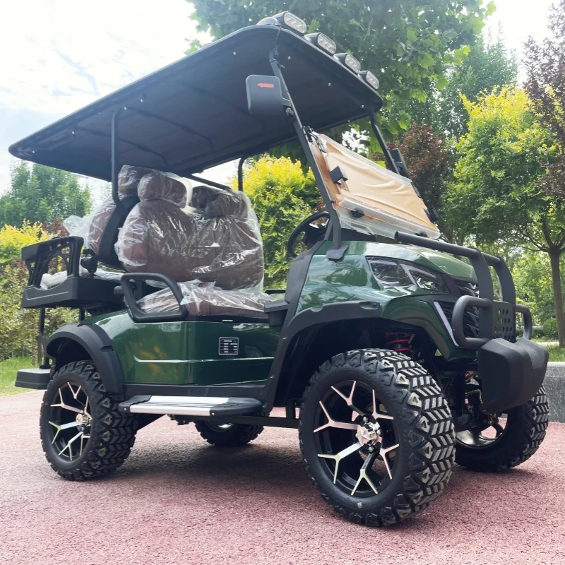 2026 Best-Selling Electric Vehicle Custom Hunting Golf Cart Comfortable Off-Road Vehicle Roof LED Light Strips Bumper Foot Pedal