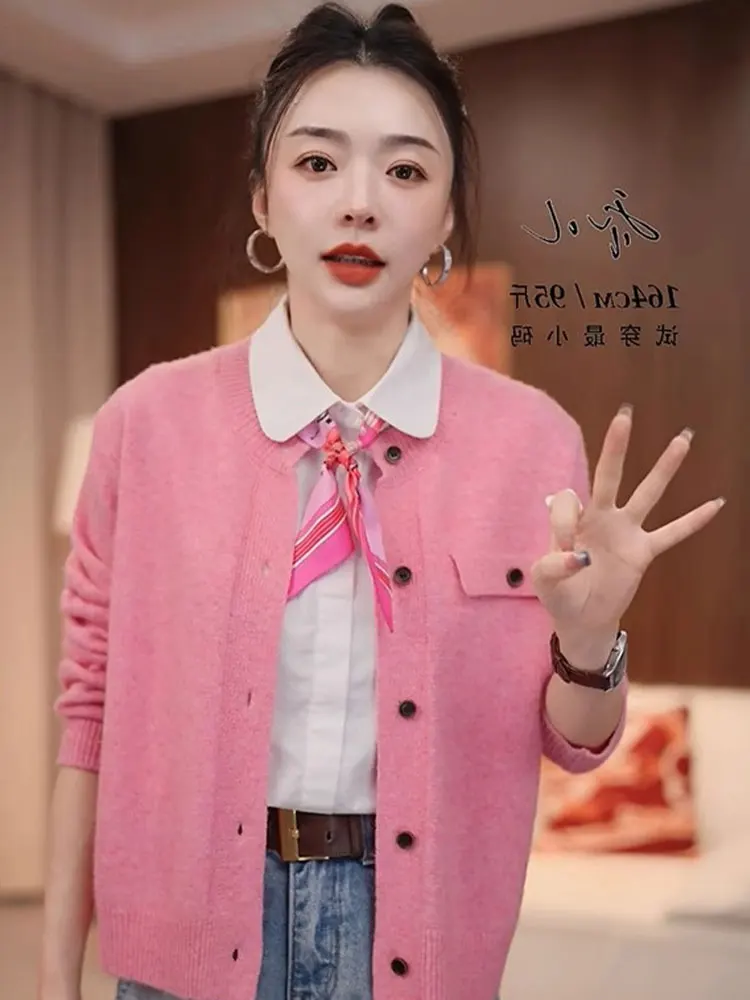 Chaleco coreano Sle con cuello Ele Svel irt, prendas de vestir exteriores para mujer, Top de principios de otoño, Material de calidad, ajuste holgado, botón D...