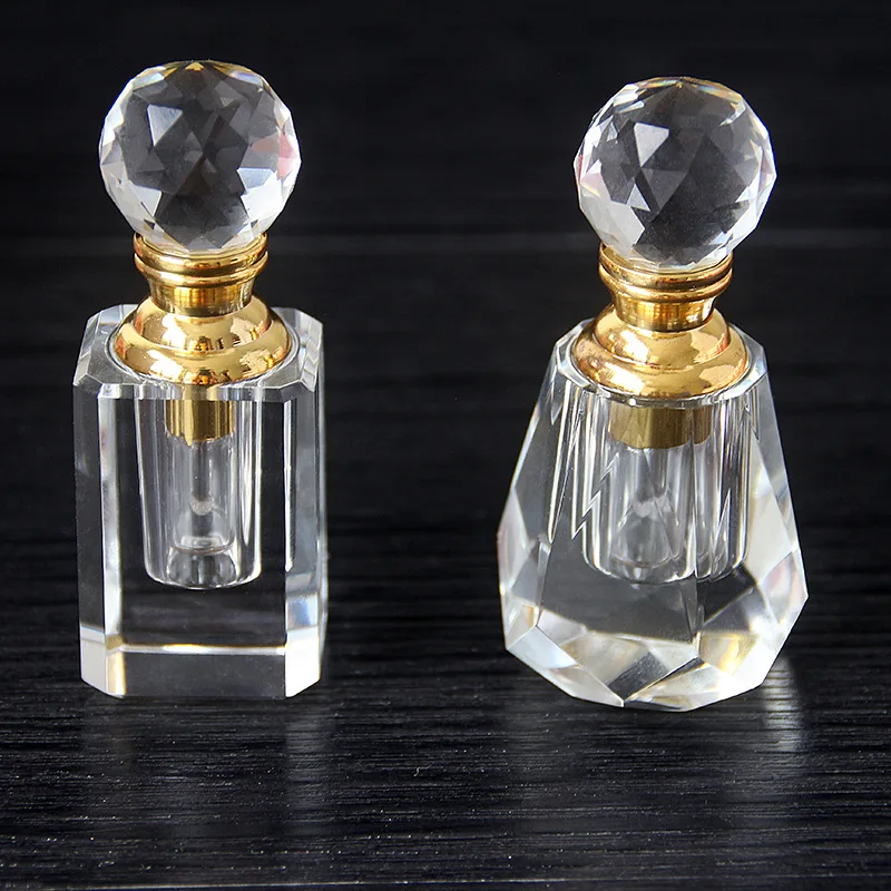 Vintage Crystal Essential Oil Bottle 1-3ml Empty Refillable Perfume Dropper Bottle Car Perfume Bottle Gift Crystal Decoration