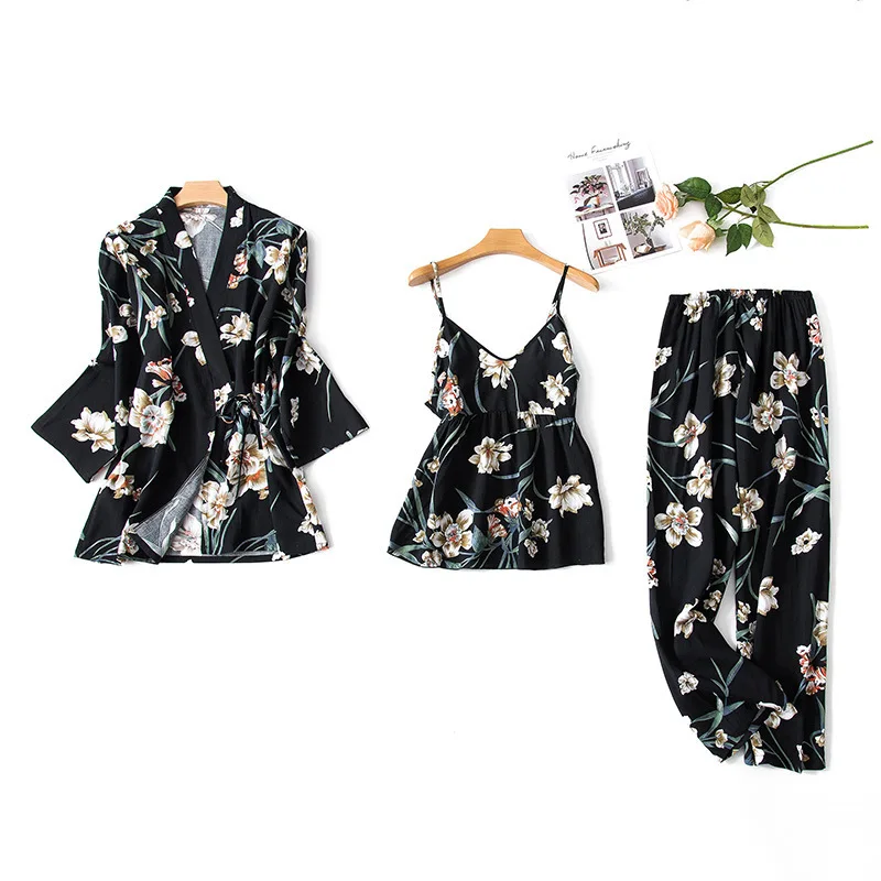 Floral Print Sexy Camisole Satin Summer Pajama Sets Ensembles 2 Piece Two Shorts Pants Outfit Lounge Women Pijama