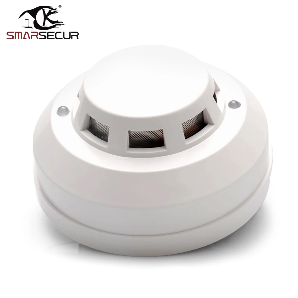 12V Voltage Wired Smoke Leak Fire Detector Alarm Sensor Stand Alone For Gsm Alarm System