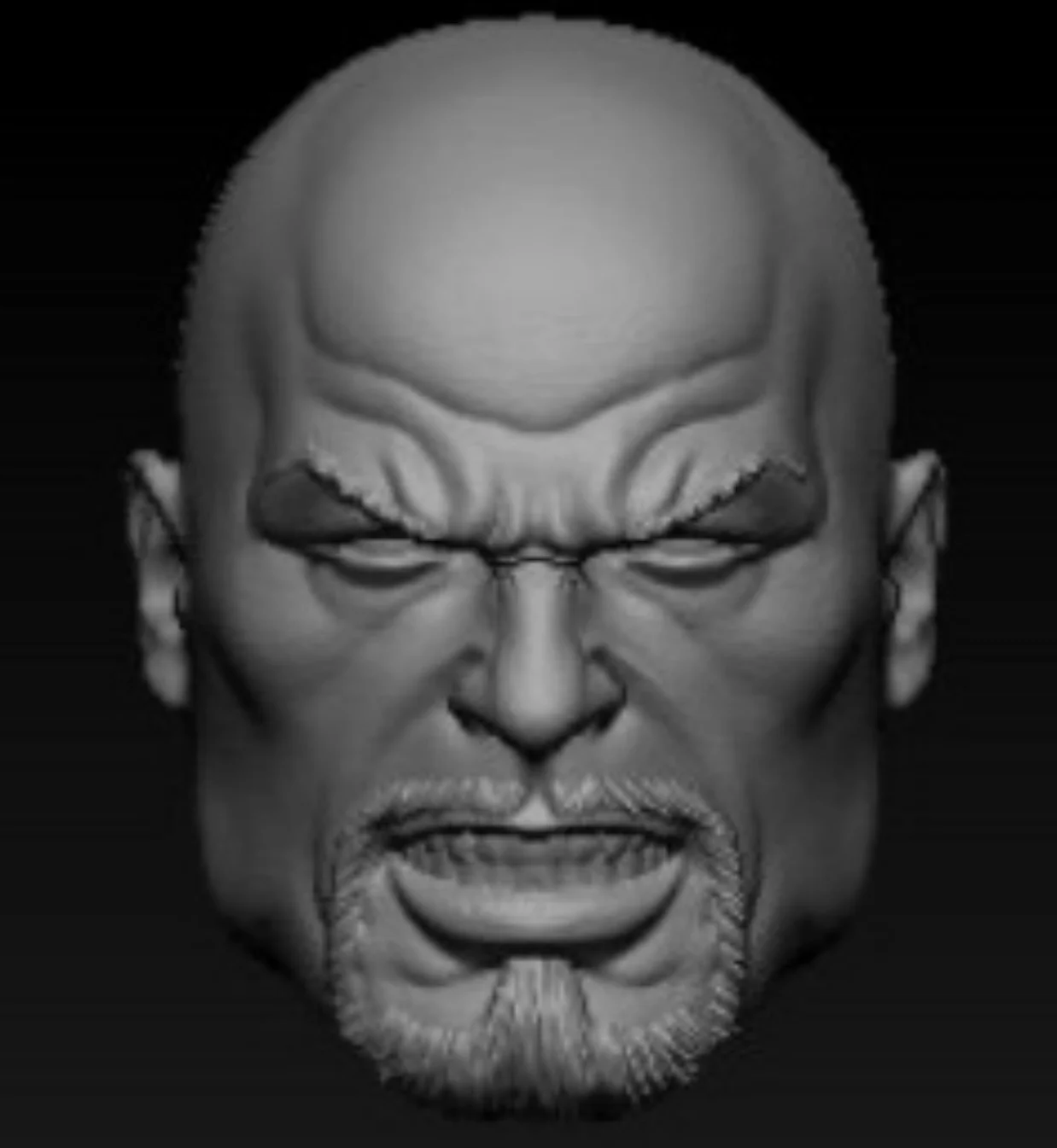 1/12  Scale Unpainted Mercenary Soldier Head Sculpt Carved Model Toys