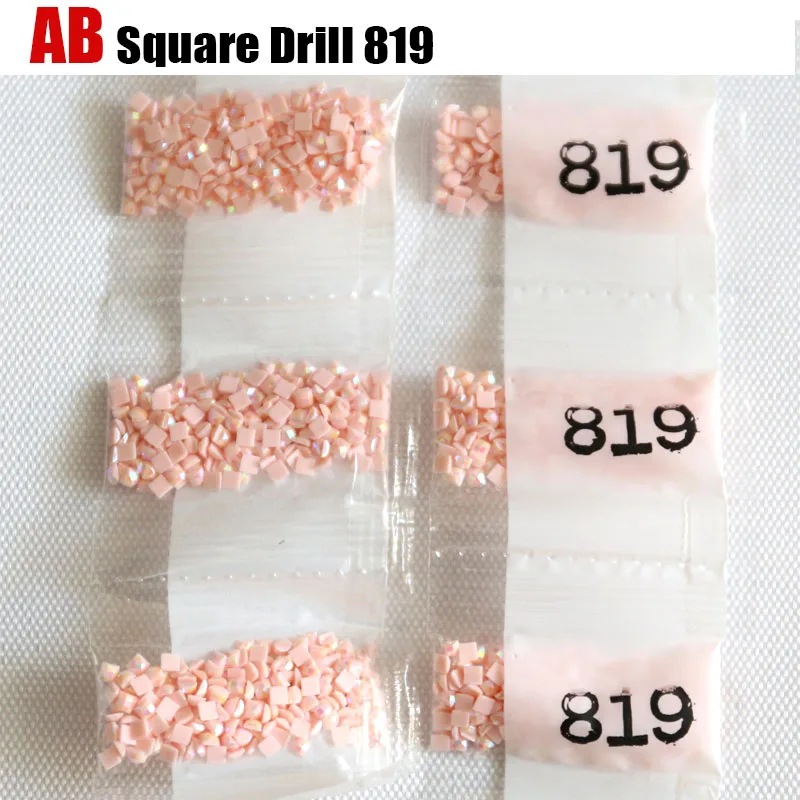 HOMFUN AB Square Drill DIY Diamond Painting Accessory Rhinestone Sale Mosaic Colorful Stones Resin Embroidery Gift Making