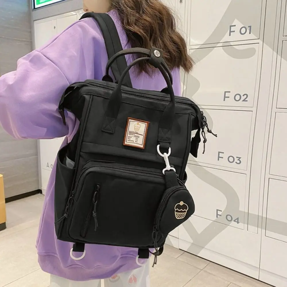 Zaino per laptop portatile Zaino per scuola universitaria in nylon di grande capacità Borsa a tracolla impermeabile in stile coreano da donna