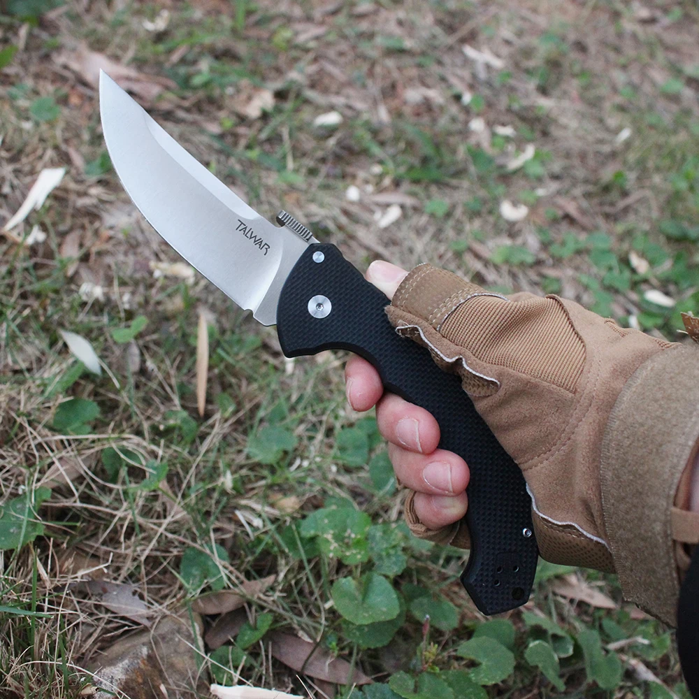

Cold TALWAR Folding Knife CTS XHP Steel Flipper Pocket Knives Outdoor Hiking Camping Tanto Knife EDC Bushcraft Self Defense Tool