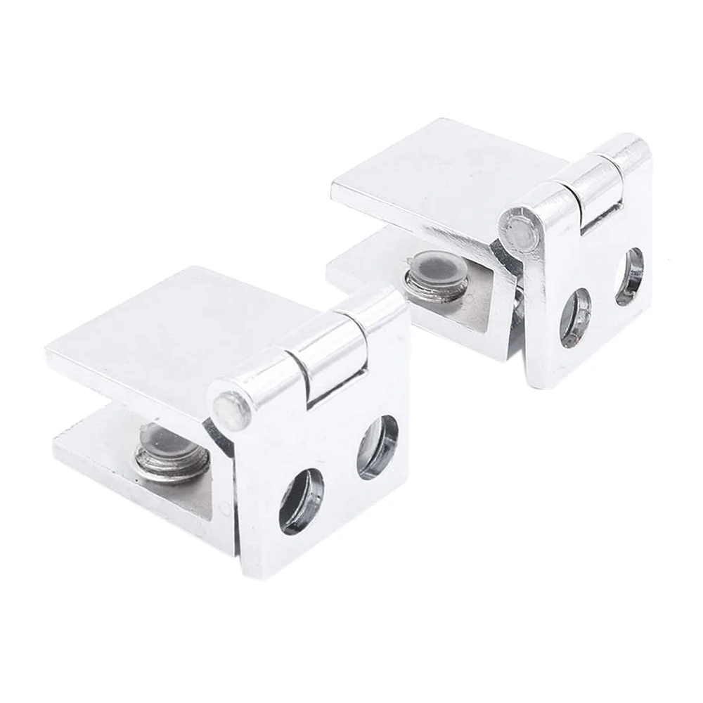 

GOOD-Set Of 8 Glass Door Hinges, 5Mm-8Mm Adjustable Rectangle Clamp Single Clip For Cabinet Cupboard Glass Door Hinges