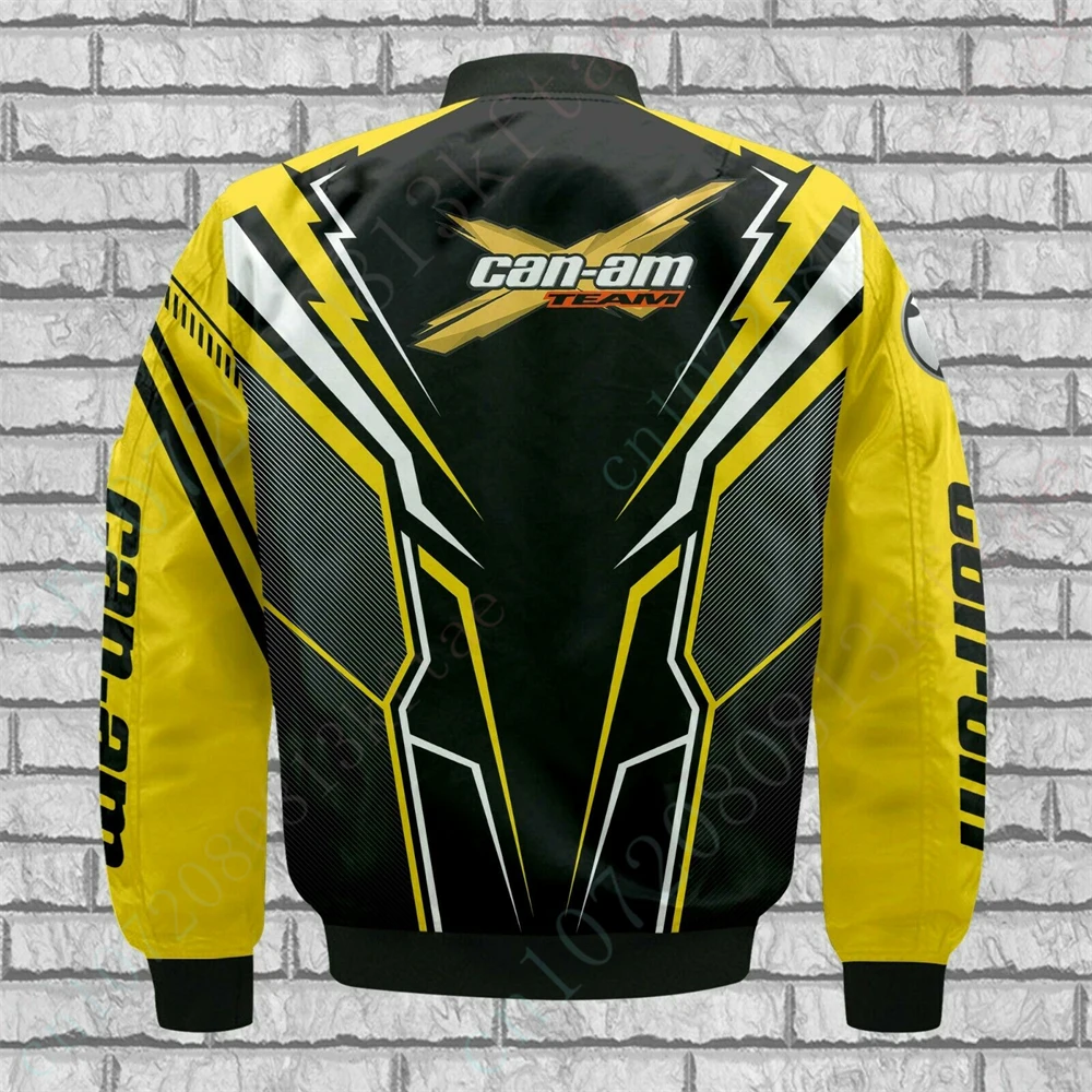 Can-am-Chaqueta Bomber para hombre, uniforme de béisbol, Parkas Harajuku 3D, rompevientos, abrigos gruesos