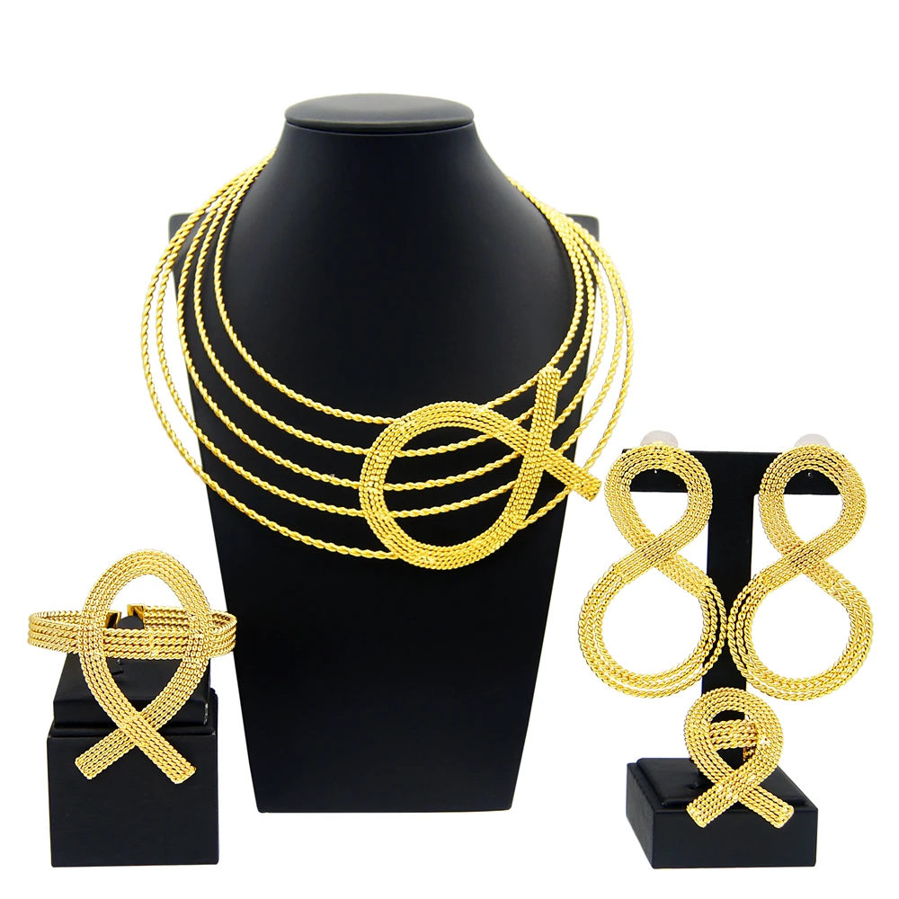 Yulaili Latest Plated Gold Available Silver Jewelry Sets Simple Beads Wedding Necklace Fashionable Women's Costume Accessories