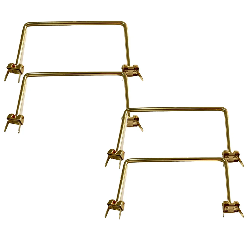 

4 Pcs Handle Bag Metal Vintage Handles Drawer Craft Case Jewelry Chest Trolley Golden Luggage