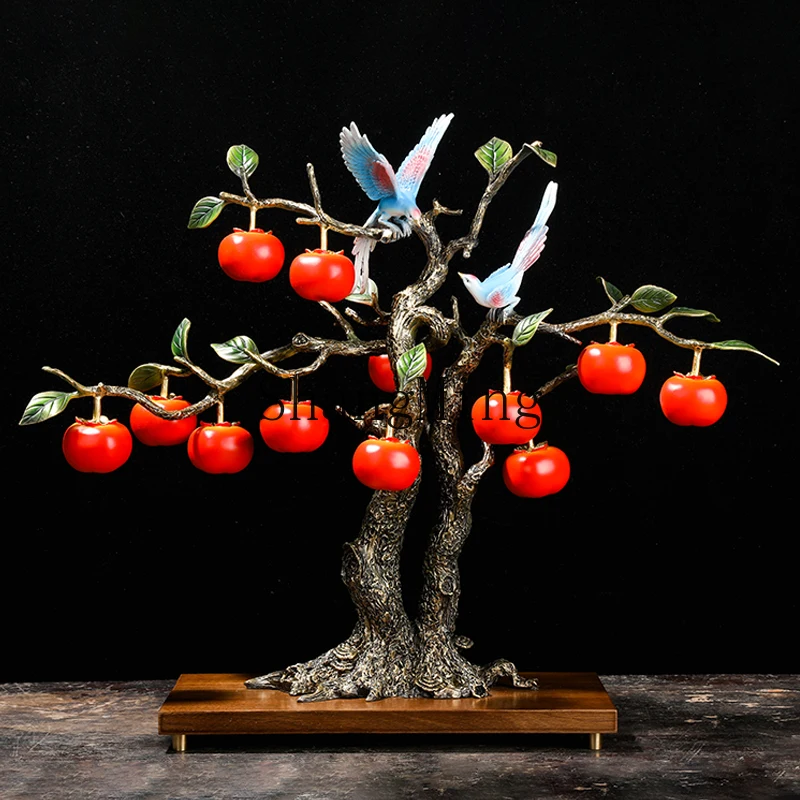 

ZYY persimmon Ruyi ornament copper handicraft all copper ornament office desktop decoration