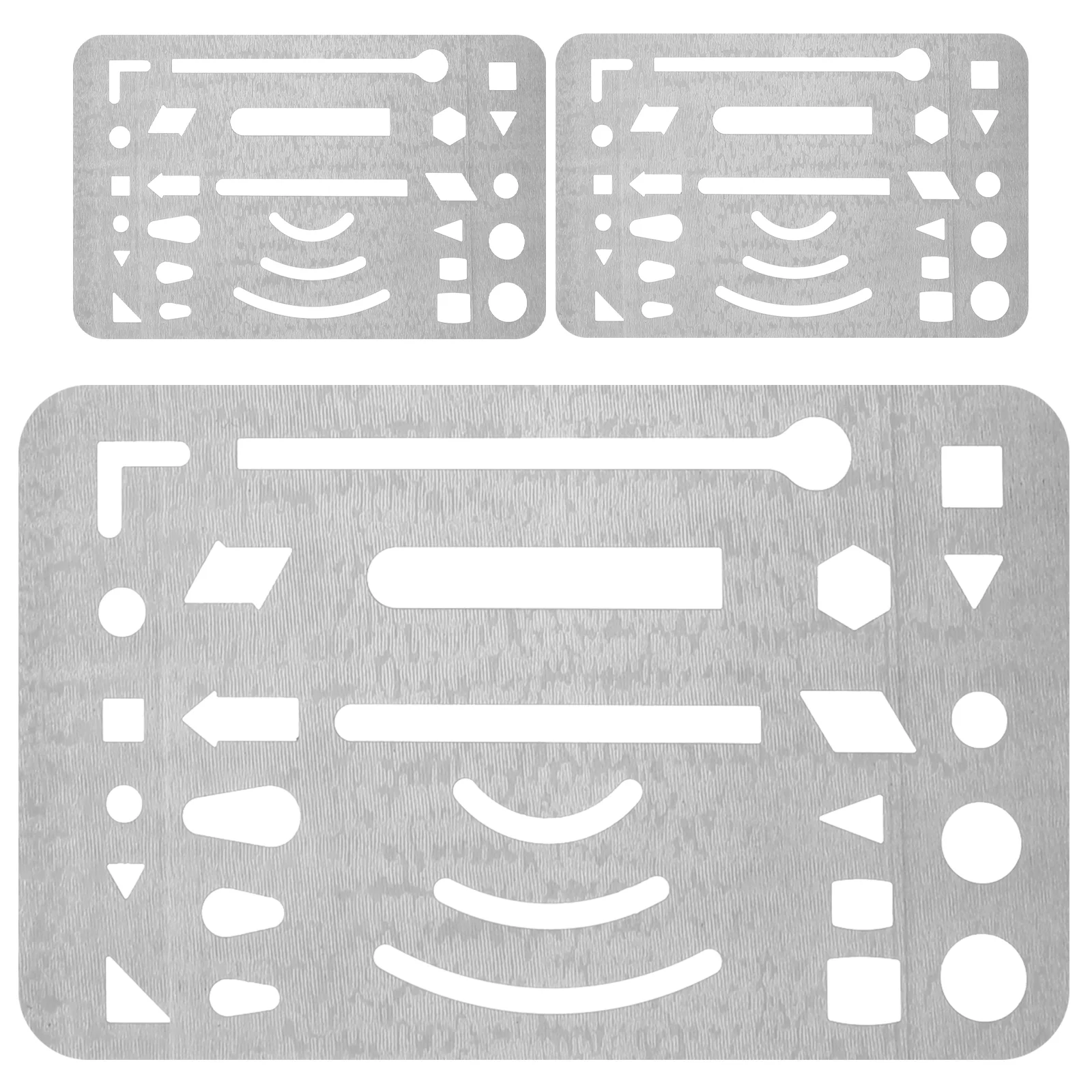 Plantilla de dibujo geométrico de acero, Kits de cuentas de enmascarar, borrador de escudo de borrado, 3 uds.