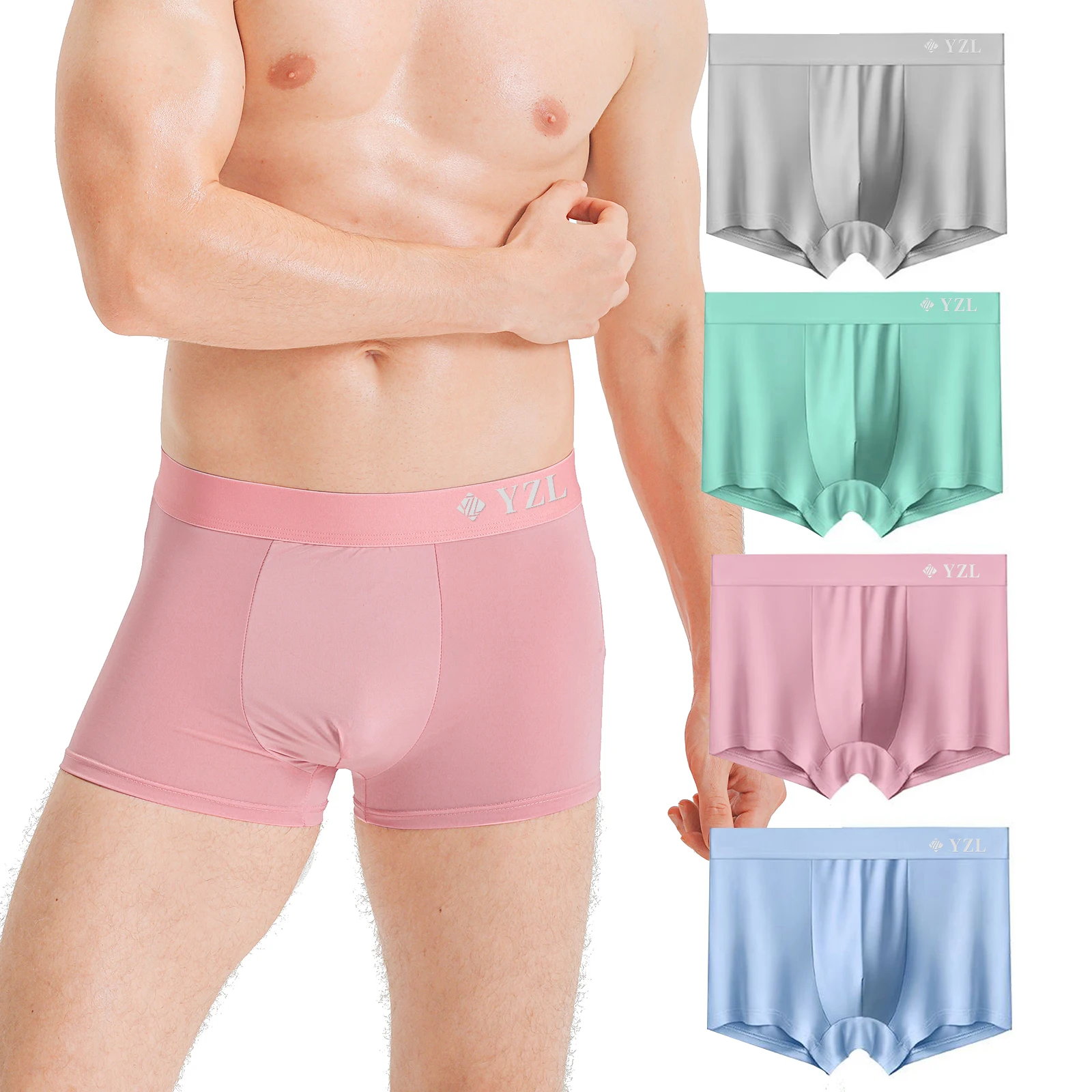 Ice silk men's underwear boxers briefs thin quick-drying shorts oversized 7xl boys' shorts panties underpants lingerie for men