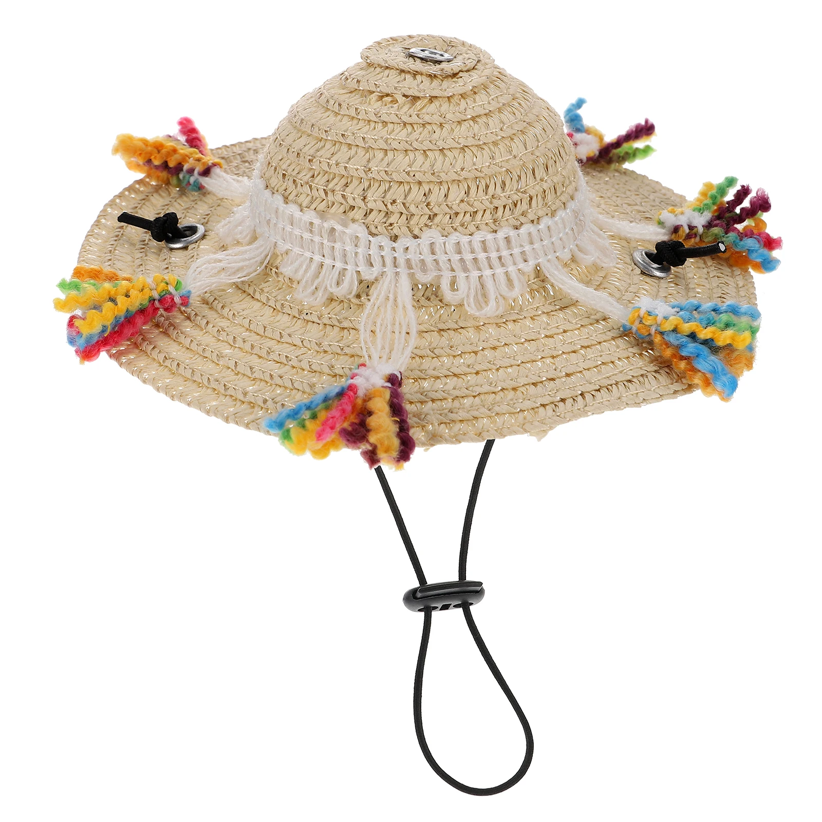 

Pet Straw Tassel Hat Decorative Dog Cat Puppy Kitten Sun Bucket Cowboy Sombrero Hats Lightweight Photo Party Pet Fashion