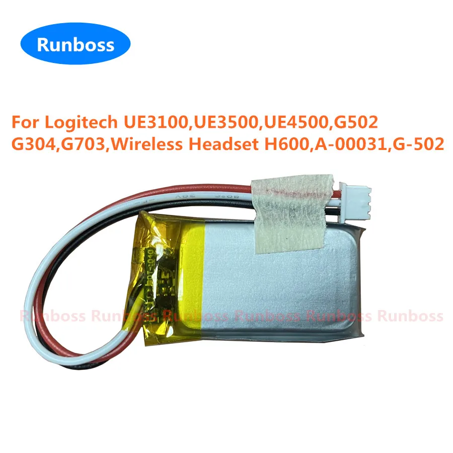 240mAh AHB521630 1.25mm 3pin Wireless Headset Battery For Logitech UE3500 UE4500 UE3100 H600 G304 MX Vertical G703 Lightspeed