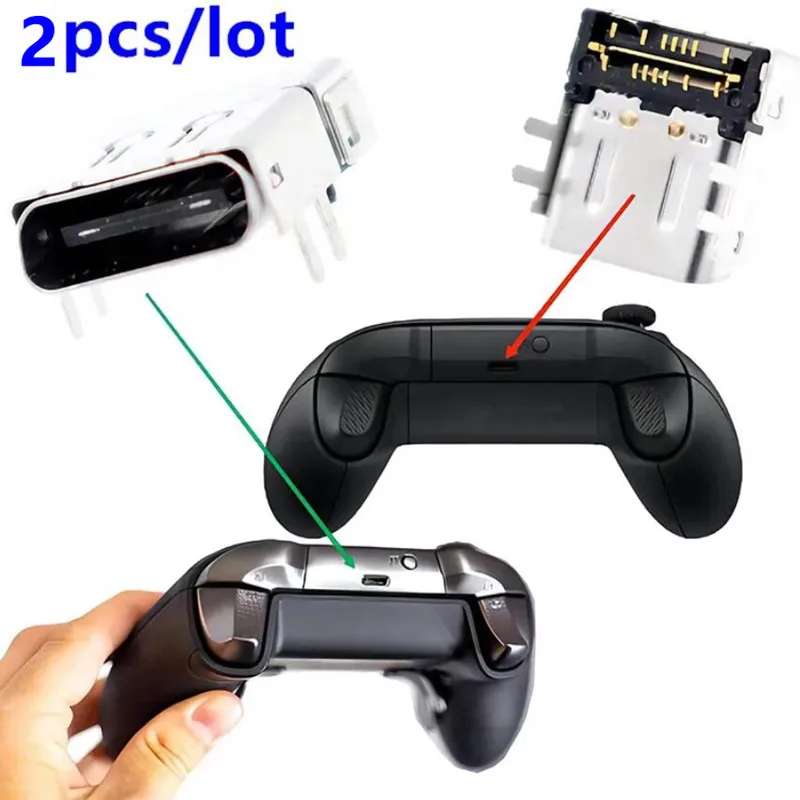 2pcs/lot Original USB Type-C Charging Port Socket Connector Replacement for Xbox Series S X ONE Elite 2 Gen Controller Repair