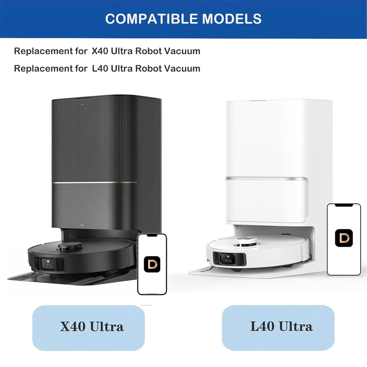 สําหรับ Dreame X40 Ultra,L40 Ultra เครื่องดูดฝุ่นชุดอุปกรณ์เสริม,หลักแปรงด้านข้าง HEPA FILTER Mop ผ้าฝุ่นกระเป๋า