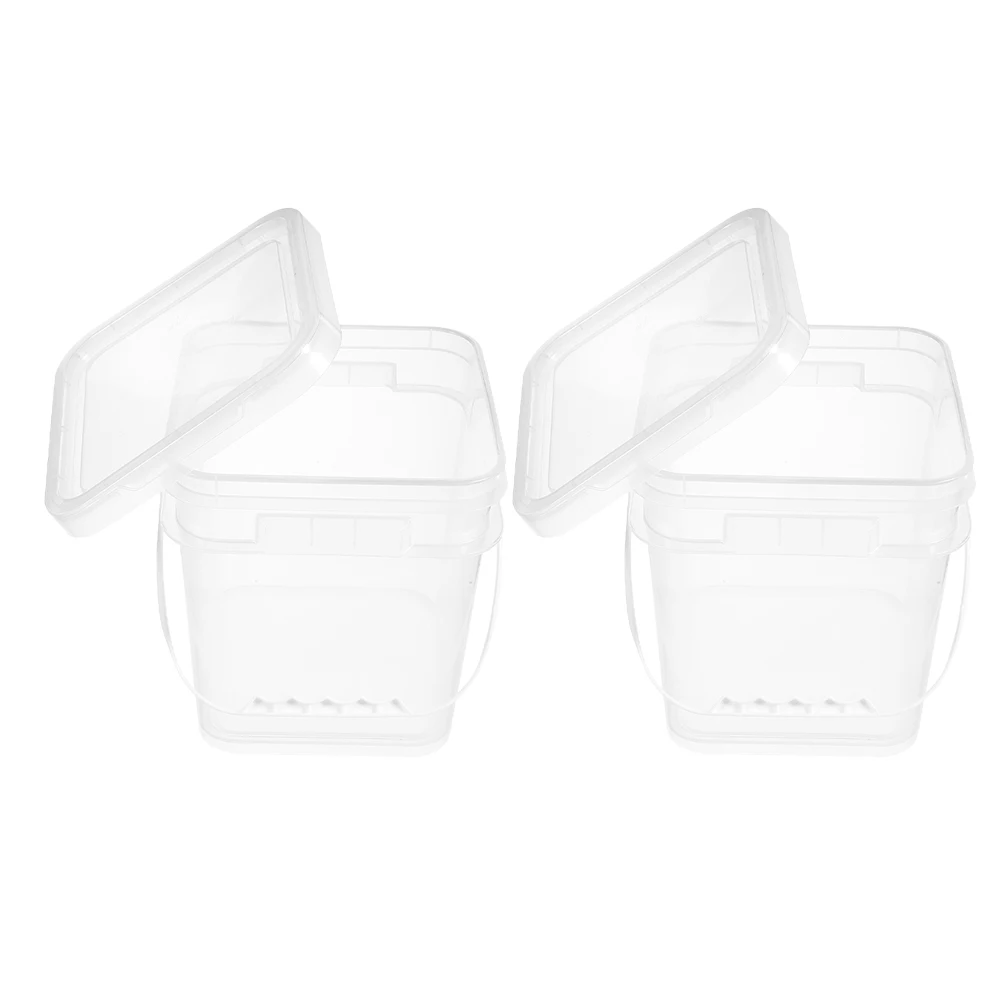 

2PCS Paint Bucket 5L Food Grade Plastic Coating Container Sealed Storage Bin Empty Pigment Holder Professional DIY Use