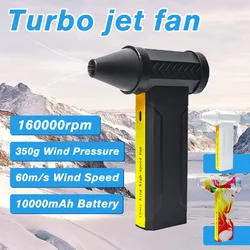 160000 RPM Super viento 60 M/S Mini Turbo Jet ventilador 10000MAH Motor sin escobillas de mano ventilador de generación ventilador de conducto industrial al aire libre