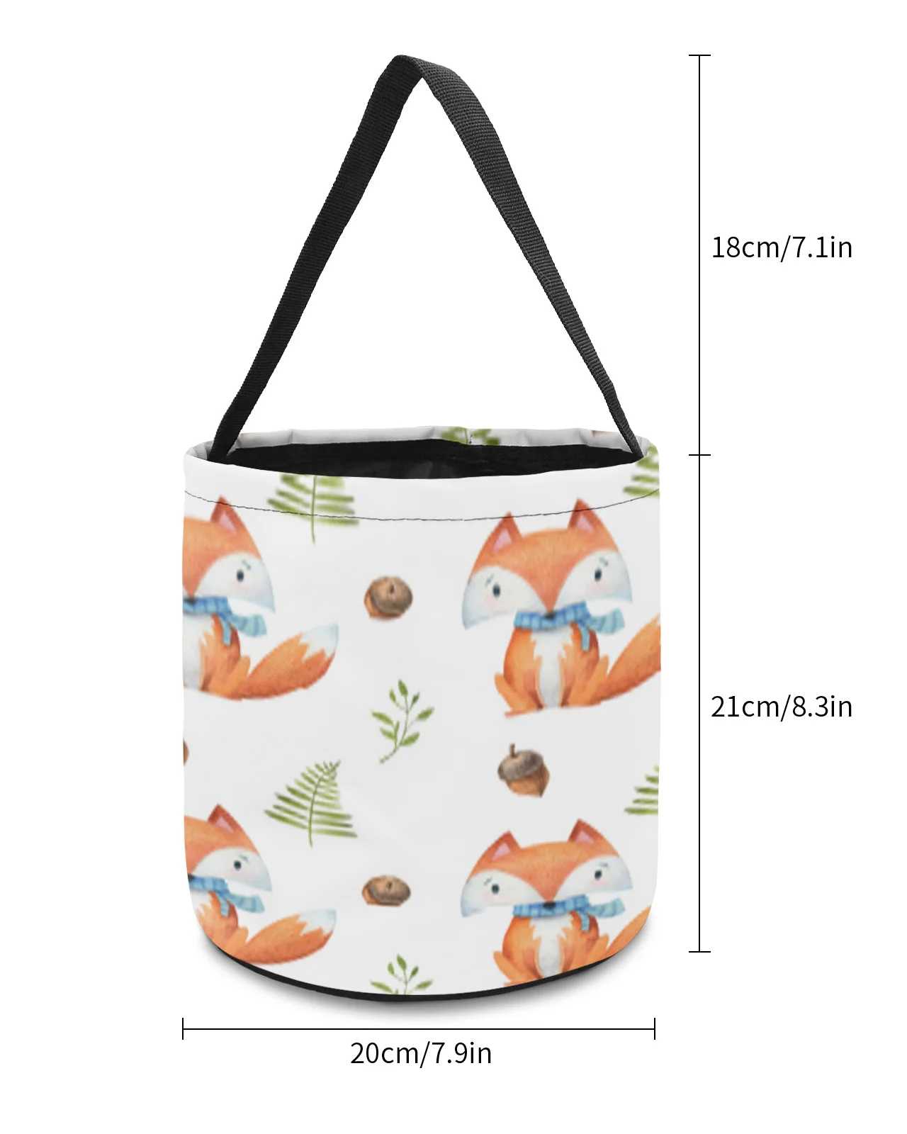 Little Fox Pinecone Cartoon Storage Basket Candy Bucket Portable Home Storage Bag Hamper For Kids Toys Party Decoration Supplies