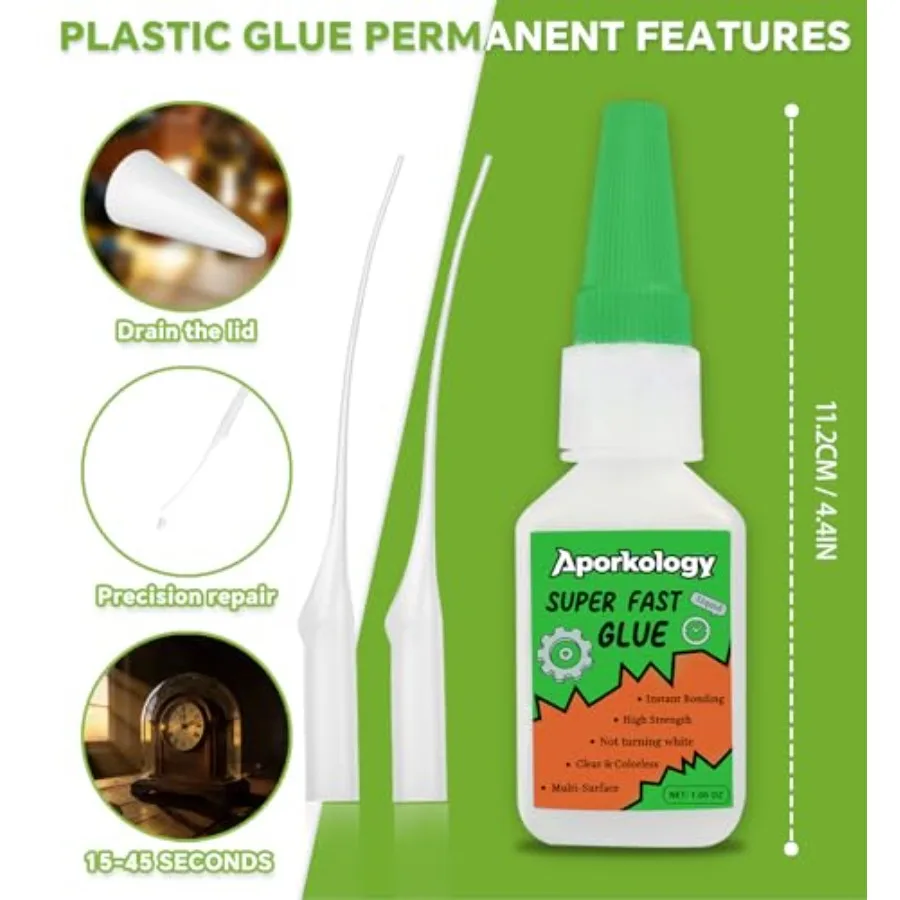 Super Glue for Plastic Toys, Models, Miniatures and Legos, Heavy Duty Quick Dry Strong Bond Adhesive for PLA, 3D Printing, ABS,