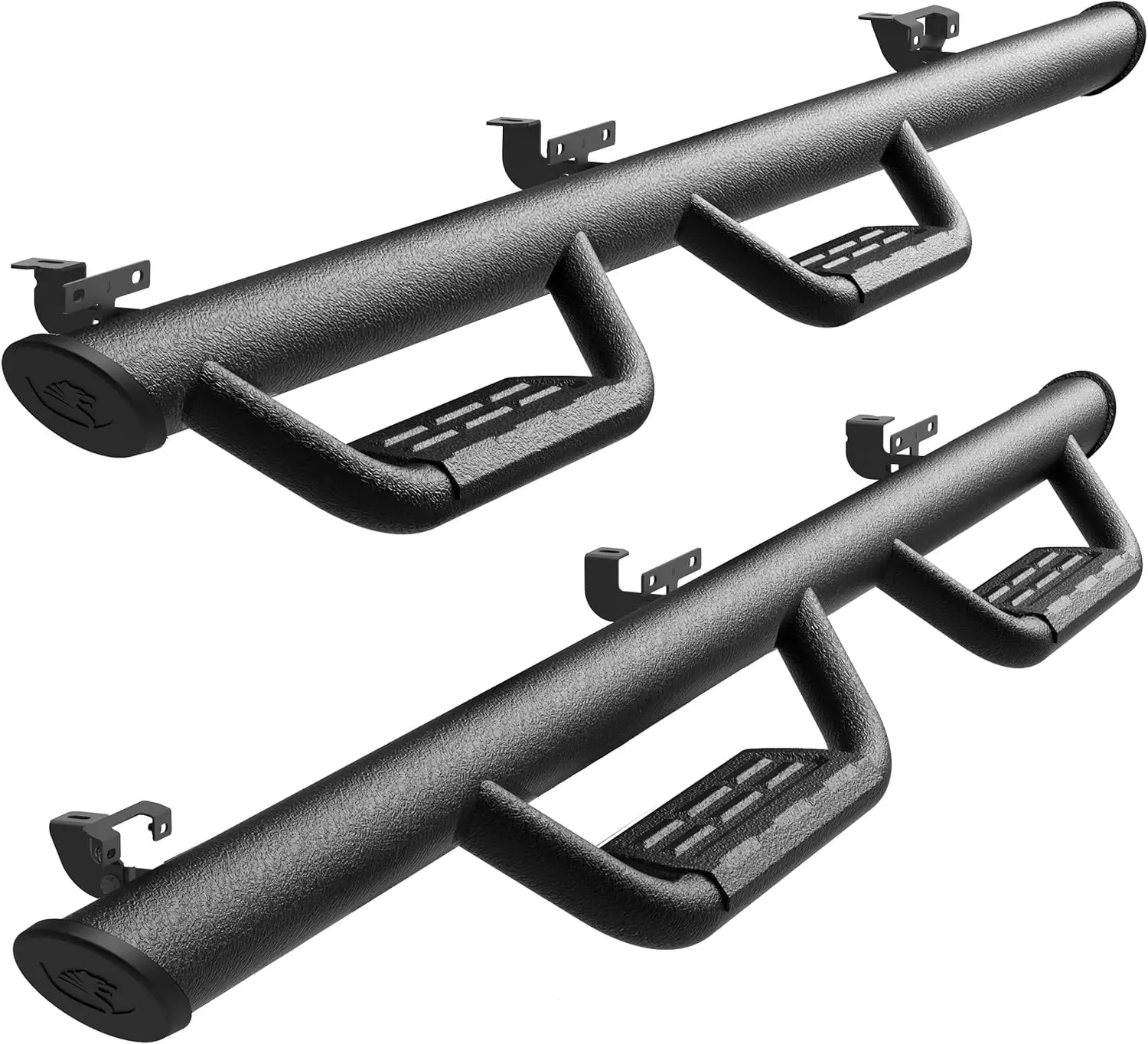 Running Boards for 2018-2026 Jeep Wrangler JL 4-Door, Steel, Textured Black, Drop Step Design