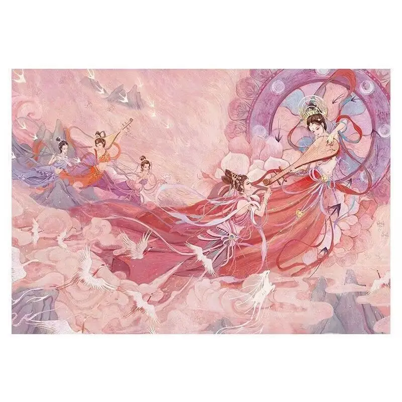 11CT Flying Girl Painting Embroidery DIY Chinese Style Printed Kits Cross Stitch Thread Needlework Sets Home Decor Crafts