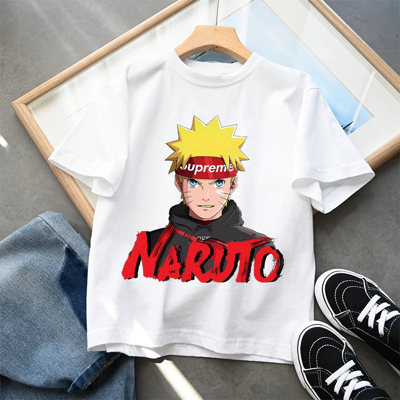 

Narutos T Shirt Boy Girl Japanese Anime Printed Short Sleeve Children's Fashion Casual Cotton Tee Household Clothes Top Clothing