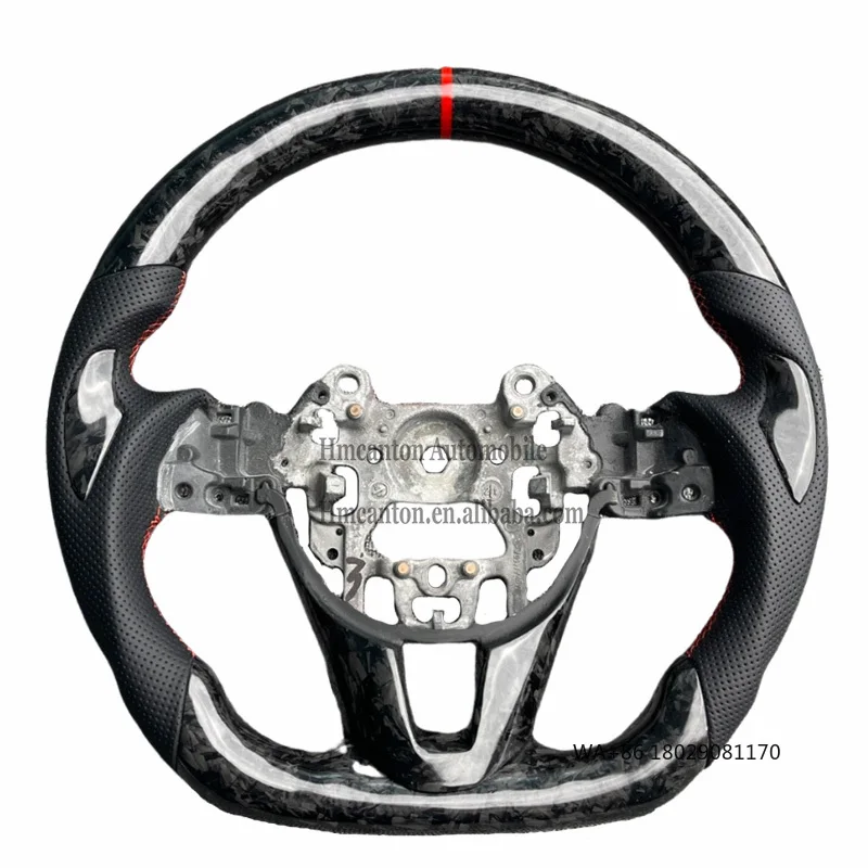 Hot Selling Quality Forged Carbon Fiber Perforated Leather Steering Wheel for Mazda AXELA Car Steering Wheel