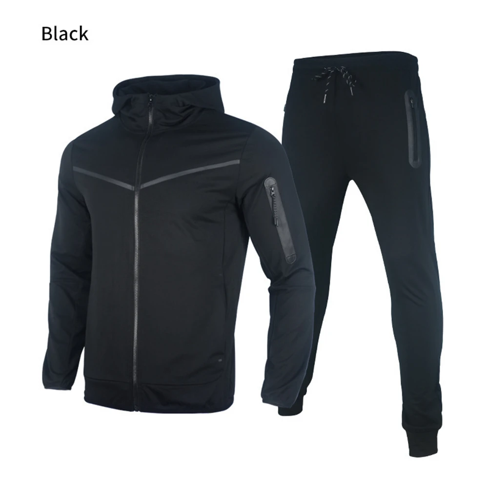 Mens Training Sets Gym Kits Sportswear Breathable Green Zipper Tops Fitness Jogging Sport Suits Running Sweatshirts Sweatpants