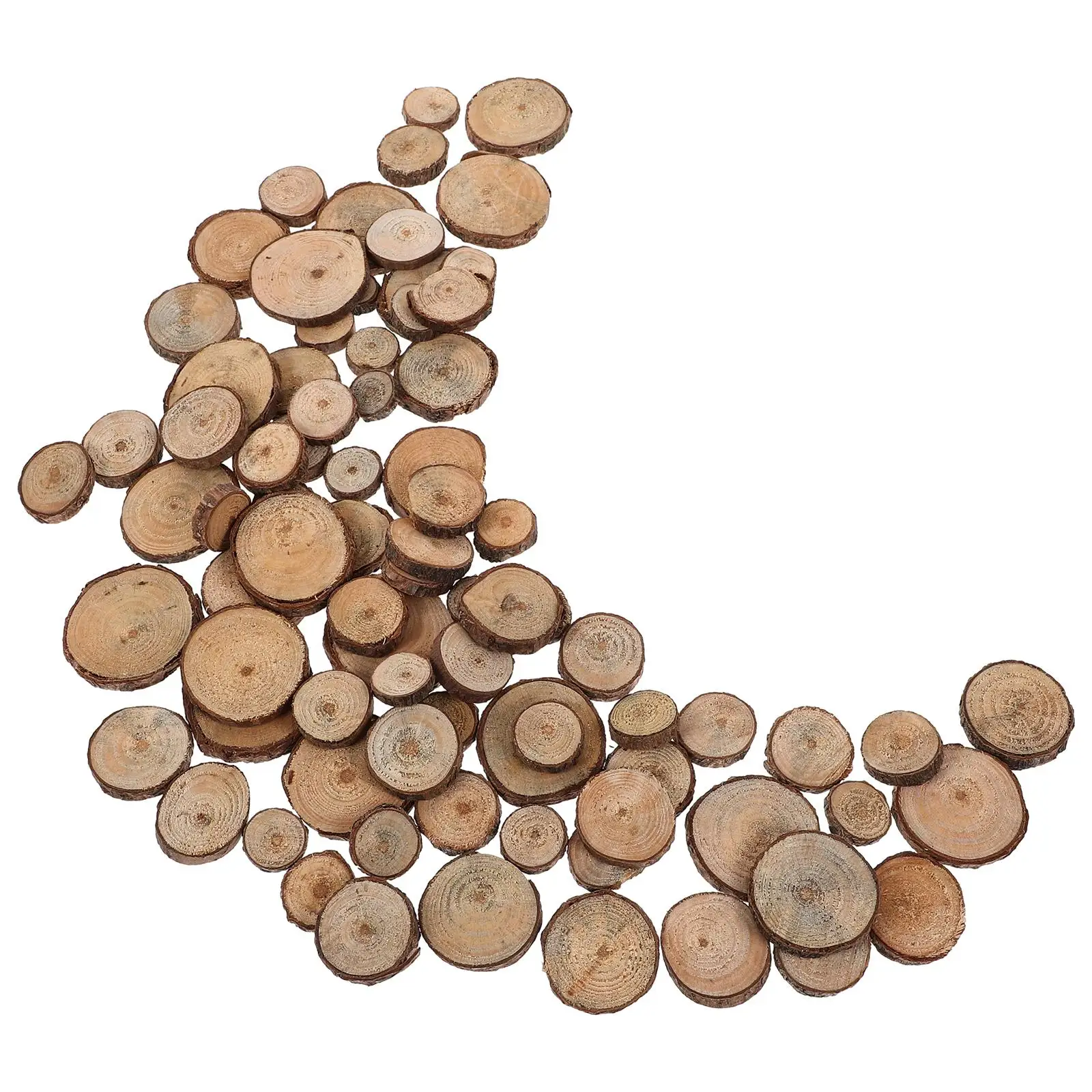 100 Pcs Home Decor Log Pieces Props Photography Wood Wooden Plate Chocolate Child