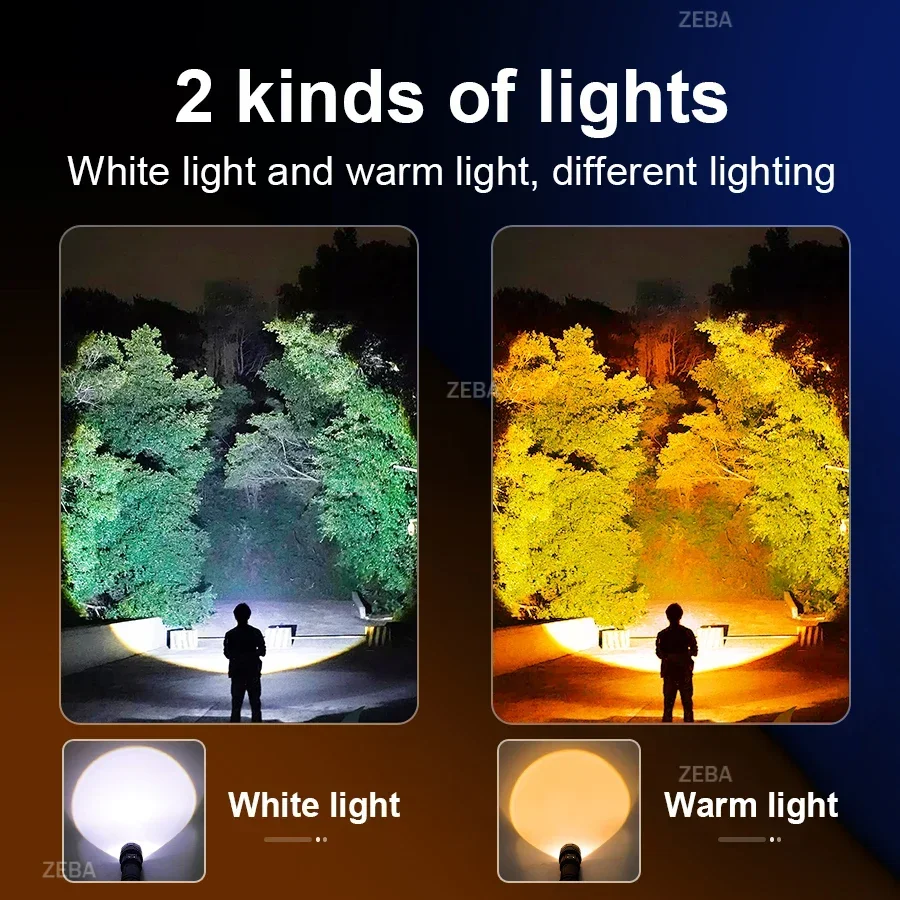 USB Rechargeable 1000000LM LED Flashlight Strong Light Tactical Torch Outdoor Waterproof Camping Lantern