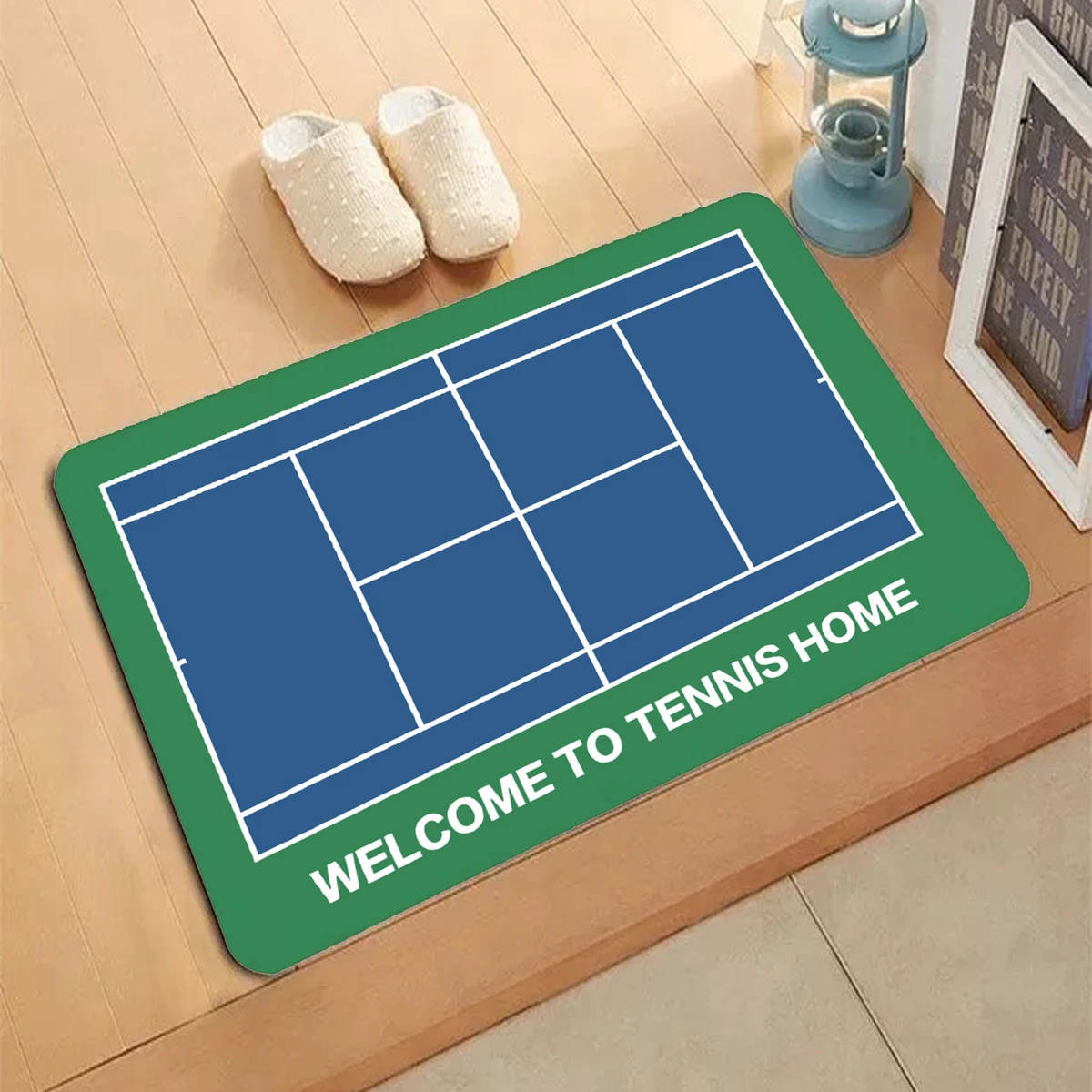 Welcome TO TENNIS HOME Pattern Carpet Entrance Doormat Non-slip Living Room Kitchen Bedroom Decor Rug Floor Mats Home Decor