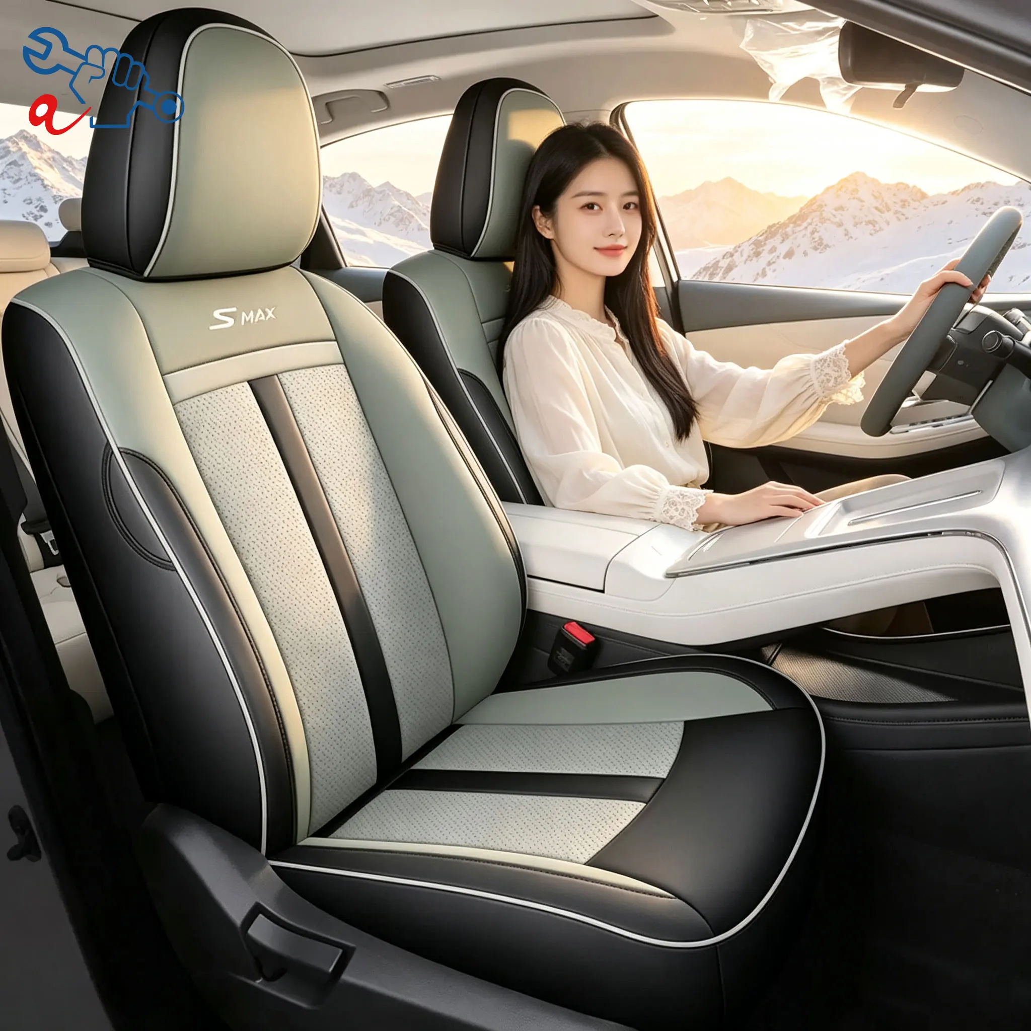 Left‑Drive Car Seat Cover For Aion S MAX 2023‑2025 Car Seat Pad Full Wrap Protector 4‑Season Use Interior Decoration Accessory
