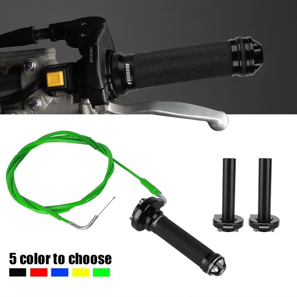 NIBBI Motorradgriff CNC Gasdrehgriffe Handschützer 180 cm Gaszug Beschleuniger Set für GY6 Motor Roller DirtBike – Detail 1