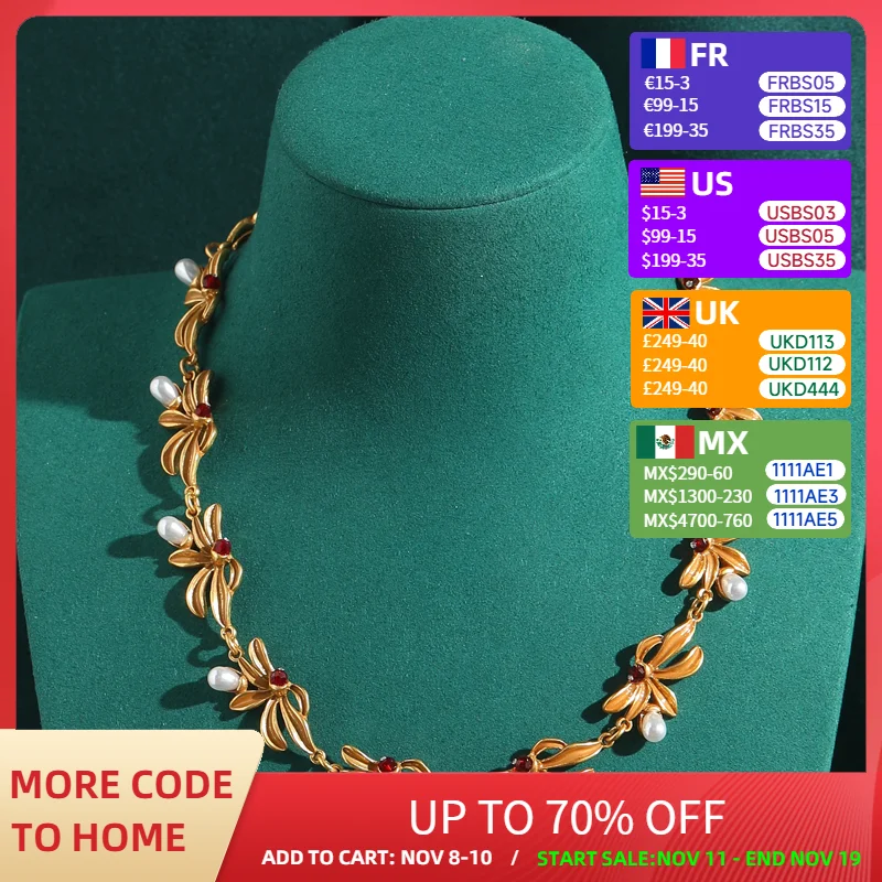 

Vintage Flower Necklace Orchid Gold Color Freshwater Pearl Petals Floral Choker Collers Luxury Women Daily Wear 2025 New In