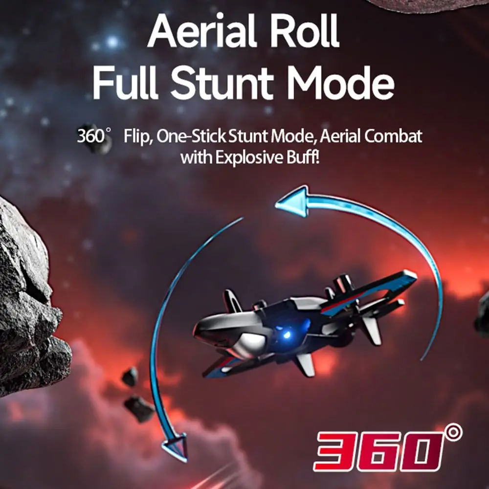 

Foam Remote Control Plane 2.4GHz With LED Colorful Lights Radio-controlled Airplane Crash Resistance Glider Stunt Tumbling