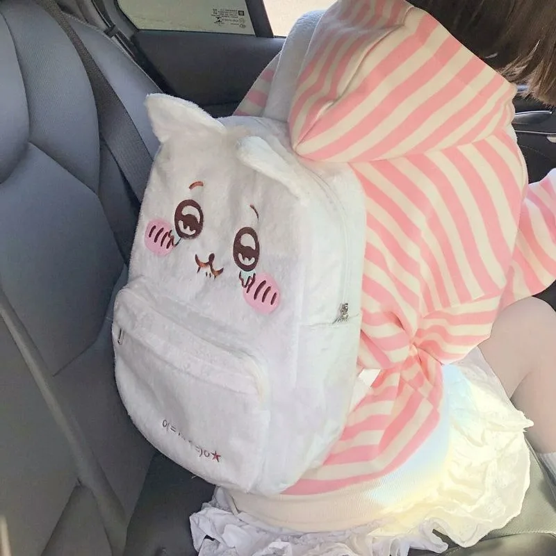 

Аниме-рюкзак Chiikawa Hachiware Usagi, японский, большой вместимости, плюшевый, с вышивкой, для студентов, новый, креативный, кавайный, подарок на день рождения