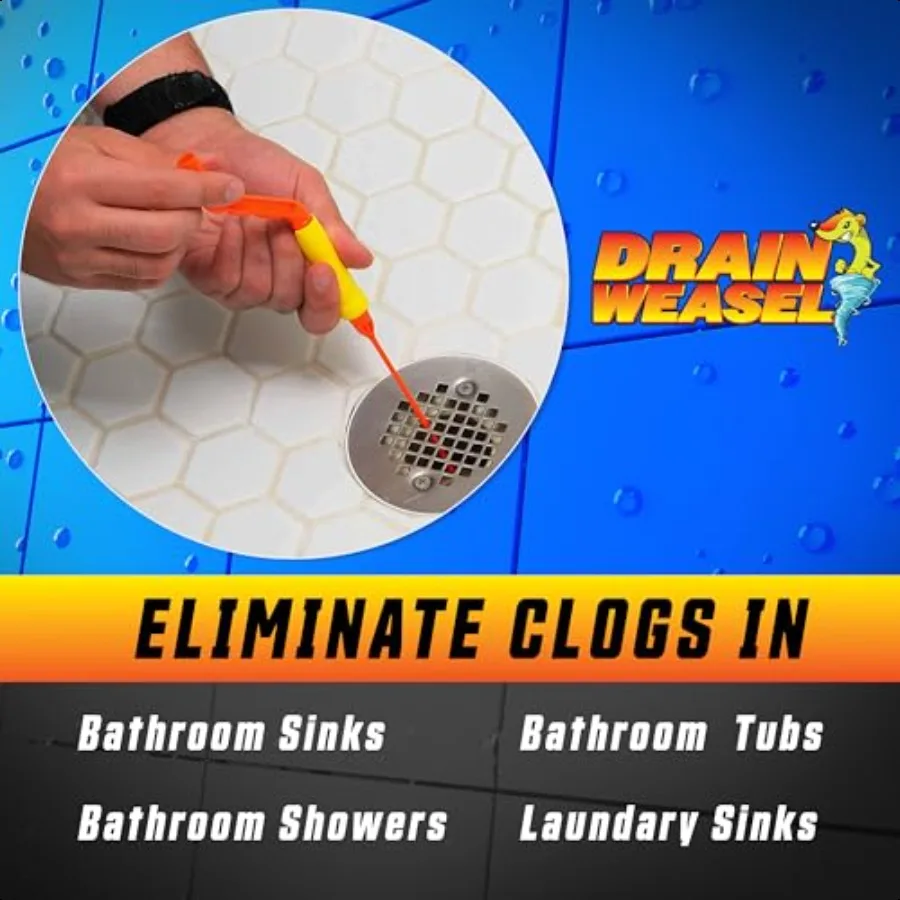FlexiSnake сливная ласка, заправка для раковины, инструмент для удаления засоров из змеиных волос, раковина, труба, ванна, очиститель канализации, 18-дюймовый длинный гибкий