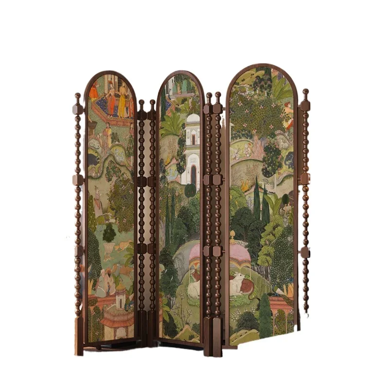 

French South Sea style art screen partition folding mobile living room bedroom second-hand sofa clothing store