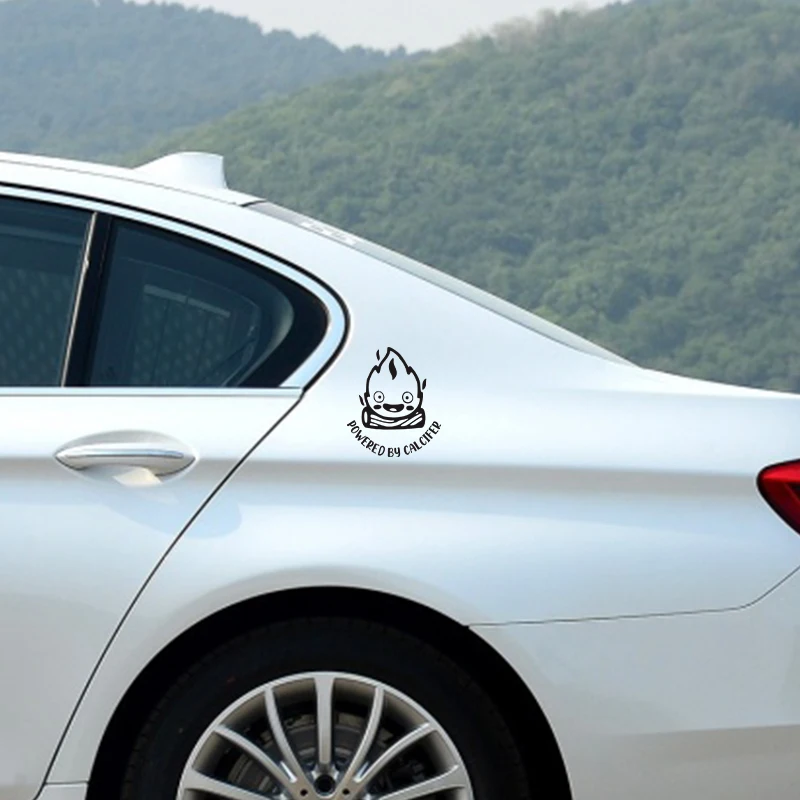 Powered by Calcifer Fuel Tank Cap Car Stickers Cover Scratches Window Decal For Motorcycle, Laptop, Phone, Helmet Decoration